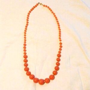 Vintage peach color bead Trifari necklace